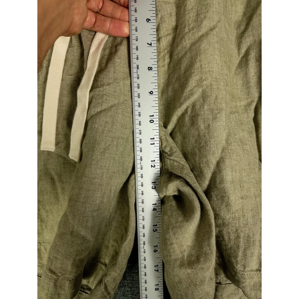 Banana Republic Mens Olive Green Linen XL Drawstring Shorts Elastic Waist